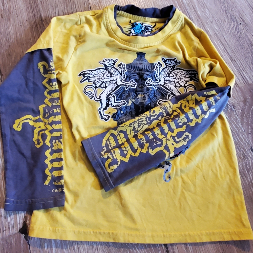 Y2K Miguelito Yellow and Gray Kids Long Sleeve Shirt